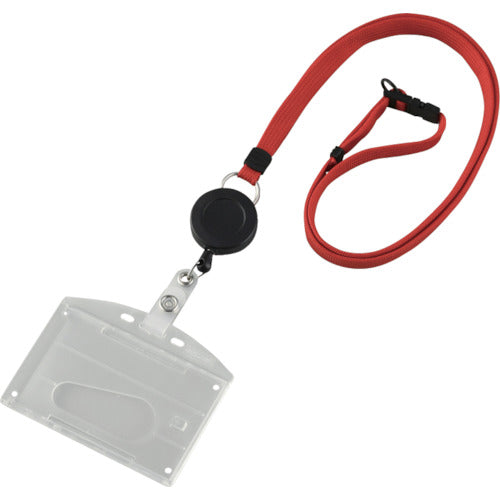 Green Cross Hanging Name Badge (Reel Strap) Clear/Red Hard Case Holds 2 Hanging Name Badge 346R 300041 1 pc