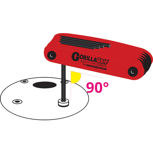 ボンダス　六角棒レンチ　ゴリラグリップ（Ｒ）ナイフ型ツール　トルクス（Ｒ）　８本組（Ｔ６−Ｔ２５）　TF8-12634　1 個