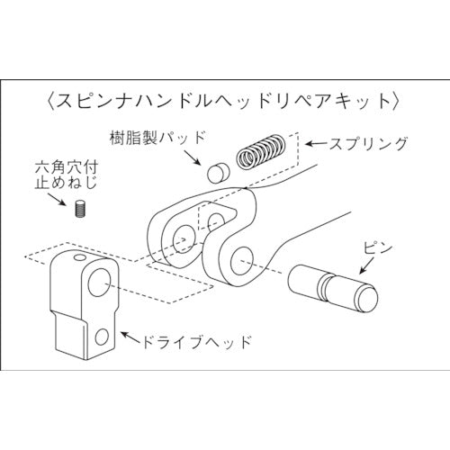 ＫＴＣ　１２．７ｓｑ．超ロングスピンナーハンドルリペアキット　BS4-780-K　1 Ｓ