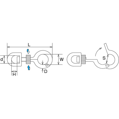 Mizumoto Hook Stainless Steel Open Snap Hook Length 56mm B-2101 1 pc