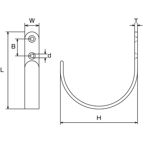 Mizumoto Stainless Steel Sheet Hook Type E YFE-40 1 pc