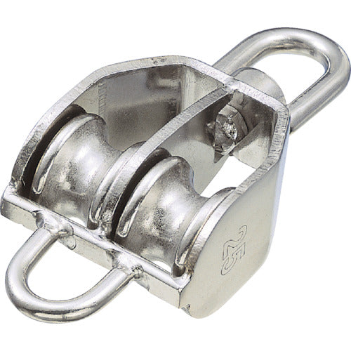 水本　滑車　ステンレス　豆ブロック２車ベケ付　参考使用荷重１２０ｋｇｆ　A-1276　1 個