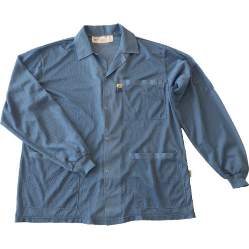 DESCO Smock Jacket with Knitted Cuffs, Blue, L, 73760, 1 Piece
