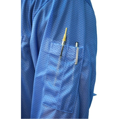 DESCO Smock Jacket with Knitted Cuffs, Blue, L, 73760, 1 Piece