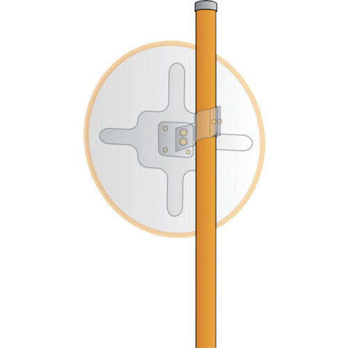 緑十字　カーブミラー用ポール（埋込タイプ）　３４．１Φ×２２００ｍｍ　スチール製　オプションポール３４φ　276510　1本