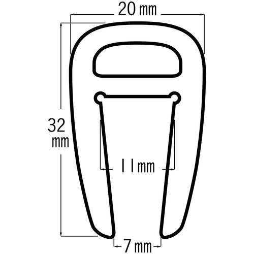 緑十字　ショックレスガード（Ｈ鋼用緩衝材）　適応幅９〜１２ｍｍ　グレー　全長１ｍ　ショックレスガード−２０Ｙ　246202　1本