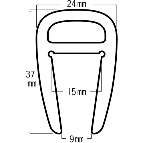 緑十字　ショックレスガード（Ｈ鋼用緩衝材）　適応幅１４〜１６ｍｍ　グレー　全長１ｍ　ショックレスガード−２５ＧＬ　246204　1本