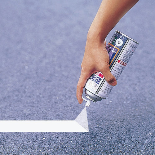 緑十字　道路線引き用スプレー　白　ＳＲ−９Ｗ　９０ｍｍ幅×１５〜２０ｍ　４００ｍｌ　264003　1本