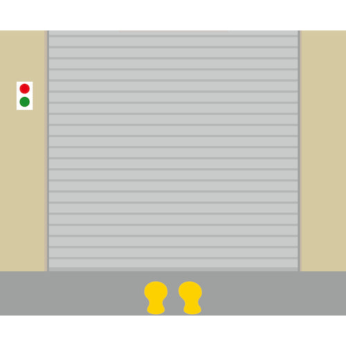緑十字　路面用足型ステッカー（ラインプロ）　黄　ＬＰ−Ｆ−Ｙ　２１０×７０ｍｍ　２枚組　258160　1組