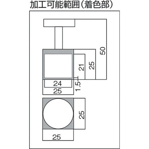 ＴＲＵＳＣＯ　マグネットホルダ（アルニコ磁石・角形・ハンドル付）　吸着力１１０Ｎ　２５Ｘ２５Ｘ２５　NH-02　1個