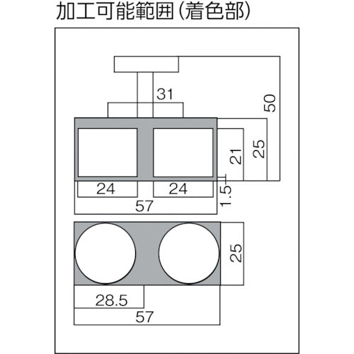 TRUSCCO 마그넷 홀더(아르니코 자석·각형·핸들 부착) 흡착력 200N 57X25X25 NH-03 1개