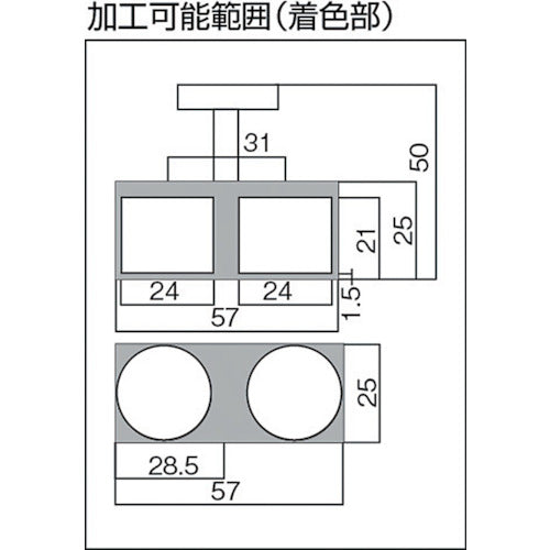 TRUSCCO 마그넷 홀더(아르니코 자석·각형·핸들 부착) 흡착력 200N 57X25X25 NH-03 1개