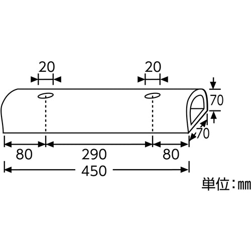 Green Cross Car Stop (Car Stopper) Car Stop-70W Height 70 x Width 70 x Total Length 450mm Set of 2 Rubber 120020 1 set