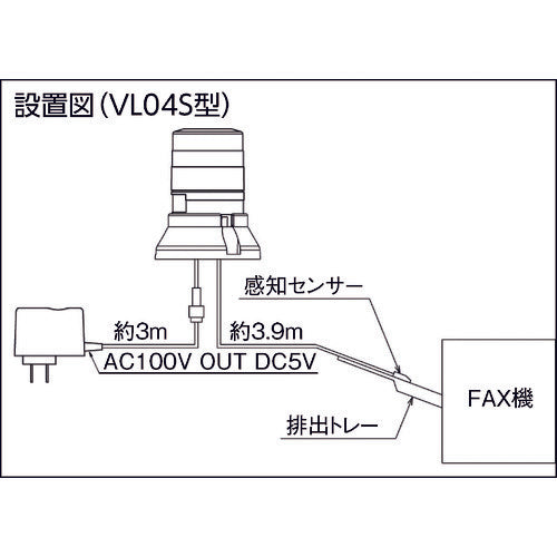 ＮＩＫＫＥＩ　ＦＡＸ着信表示機　ニコＦＡＸ　ＶＬ０４Ｓ型　ＬＥＤ回転灯　４５パイ　２段階点滅　VL04S-100FAN　1 台