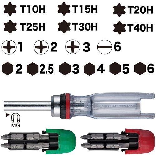 VESSEL Ratchet Driver 16-piece set TD-6816MG TD-6816MG 1 S