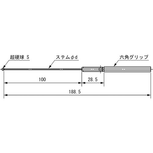 ＳＫ　ボールギャップゲージ　ステンレスグリップ　φ２．０　BTS-020　1 本