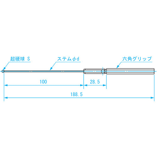 ＳＫ　ボールギャップゲージ　ステンレスグリップ　φ２．１　BTS-021　1 本