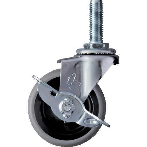 해머 나사 포함 선회식 엘라스토머 바퀴(PP 휠) 65 mm 스토퍼 부착 415EA-L65 1개