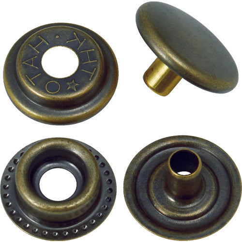 ＴＲＵＳＣＯ　ハトメボタン　金ブロンズメッキ　１５ｍｍ　１０組入り　P-THB15-GBM　1PK