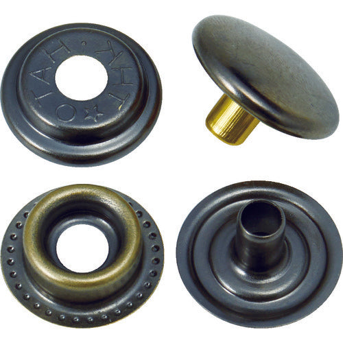 ＴＲＵＳＣＯ　ハトメボタン　黒ニッケルメッキ　１５ｍｍ　１０組入り　P-THB15-BKNM　1PK