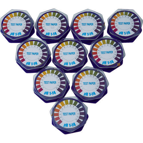TRUSCO Ph 시험지 롤 타입 7mm×5M Ph1~14 덕용 10개 타입 TPHR-10 1봉