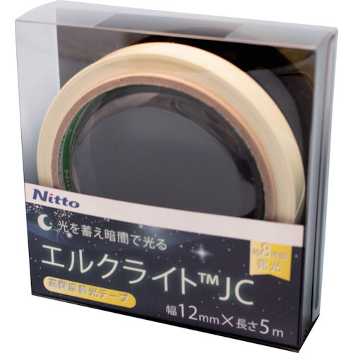 Nitto Elmate High Brightness Luminous Tape JIS-JC Class 0.3mm x 12mm x 5m Green NB-1205C 1 Roll