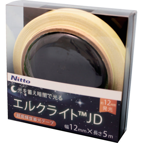 Nitto Elmate Ultra-High Brightness Luminous Tape JIS-JD Class 0.6mm x 12mm x 5m Green NB-1205D 1 Roll