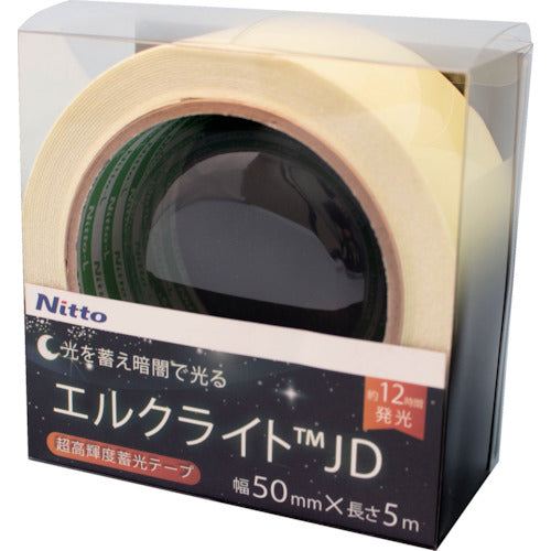 Nitto Elmate Ultra-High Brightness Luminous Tape JIS-JD Class 0.6mm x 50mm x 5m Green NB-5005D 1 Roll