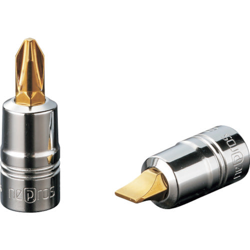 nepros 드라이버 비트 소켓 6.3sq 스태비 크로스 비트 소켓 칼날 NO. 2 전체 길이 34mm NBT2P-2SS 1개