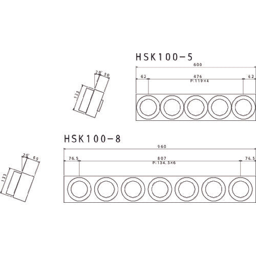 ＴＲＵＳＣＯ　ツーリングフレーム　ＨＳＫ１００Ａ　ＢＴ５０　ＮＴ５０兼用　７個収納　HSK100-8　1 本