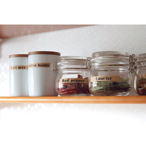 カシオ　ネームランド用クラフトテープ、ベージュに黒文字１２ｍｍ　XR-12KRBE　1 個