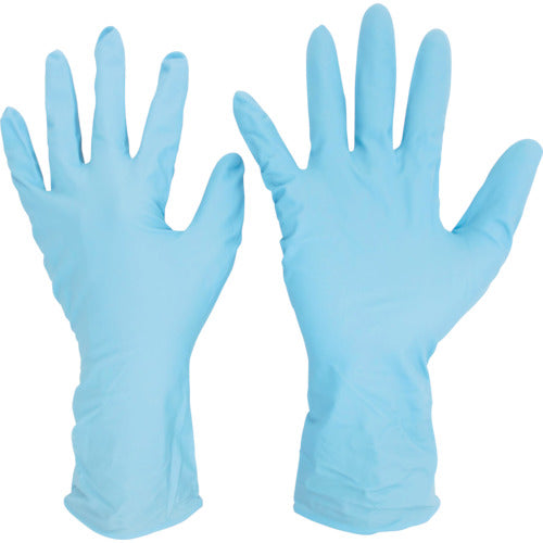 Midori Anzen Nitrile Disposable Gloves, Long, Thick, Powder-Free, Blue, L (50 pieces) VERTE-766H-L 1 box