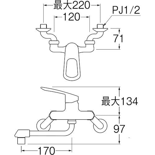 ＳＡＮＥＩ　シングル混合栓　K1700ED-4UR-13　1 台