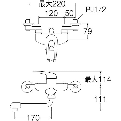 ＳＡＮＥＩ　シングルシャワー混合栓　CSK1710DK-13　1 台