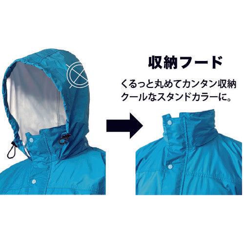 カジメイク　ブリザテックレインスーツ　レッド　Ｓ　7740-44-S　1着