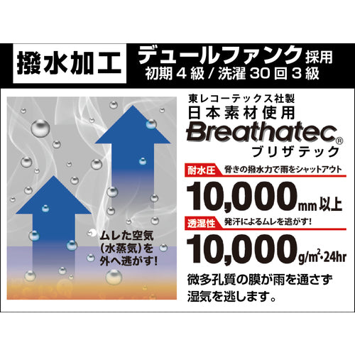 カジメイク　ブリザテックレインスーツ　ターコイズ　５Ｌ　7740-53-5L　1着