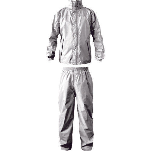カジメイク　ブリザテックレインスーツ　シルバー　Ｓ　7740-71-S　1着