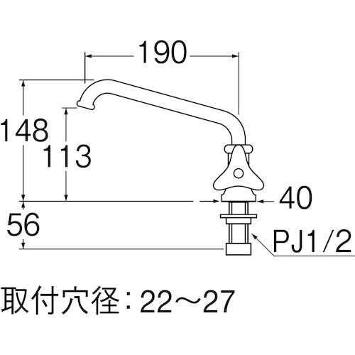 ＳＡＮＥＩ　立形上向自在水栓　A57J-13　1 個