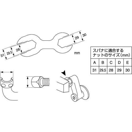 ＳＡＮＥＩ　水栓スパナ　PR3351　1個