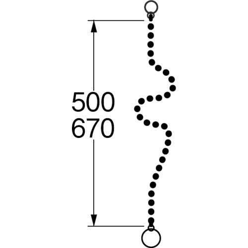 ＳＡＮＥＩ　ユニットバス用ゴム栓クサリ　長さ５００ｍｍ　PU20-47-50　1個