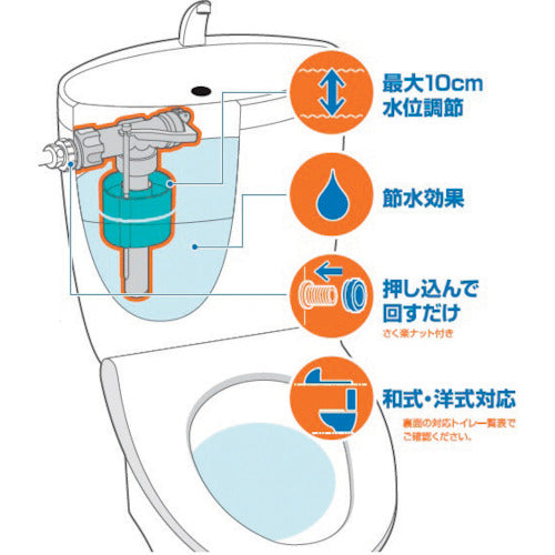 SANEI 만능 로우 탱크 볼 탭 V530-5X-13 1 개