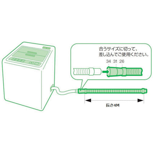 ＳＡＮＥＩ　洗濯機排水ホース　PH64-861T-4M-I　1本