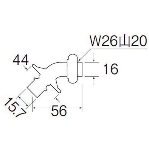 ＳＡＮＥＩ　洗濯機用Ｌ型ニップル　PY12J-85X-16　1個