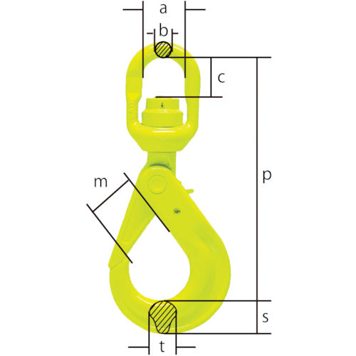 ＭＡＲＴＥＣ　ベアリングスイベルフック　ＢＫＬＫ−１０　基本使用荷重３．２ｔ　BKLK-10-10　1 個