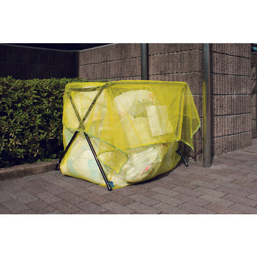 TRUSCO Foldable, Replaceable Net Garbage Bin, Yellow, TGMN-Y, 1 Unit