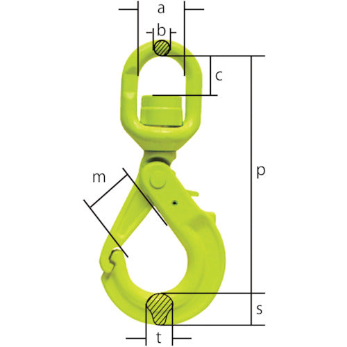 MARTEC Grip Latch Swivel Hook with Bearing LKBK-8 Basic Load Capacity 2.0t LKBK-7/8-10 1pc