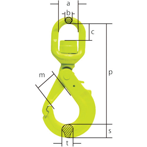 MARTEC Grip Latch Swivel Hook with Bearing LKBK-13 Basic Load Capacity 5.2t LKBK-13-10 1pc