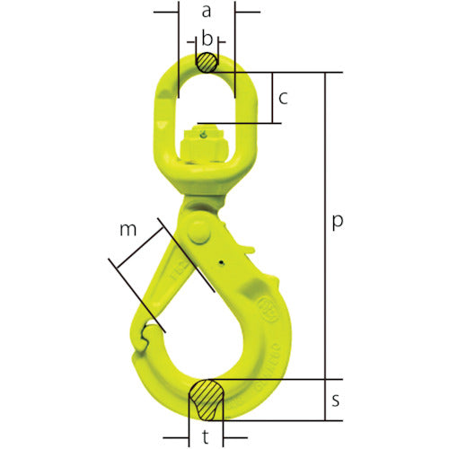 MARTEC Grip Latch Swivel Hook LBK-13 Basic Load Capacity 5.2t LBK-13-10 1 piece