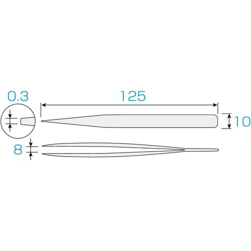 ＨＯＺＡＮ　ピンセット　全長１２５ｍｍ　PP-110　1本