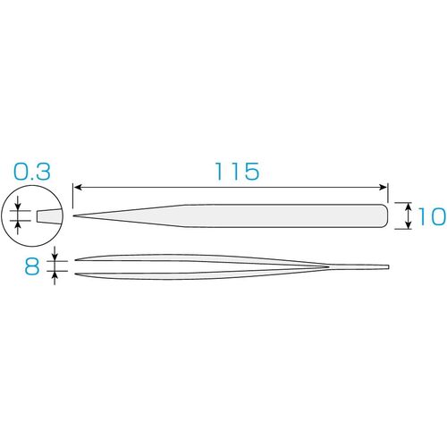 ＨＯＺＡＮ　ピンセット　全長１１５ｍｍ　PP-111　1本